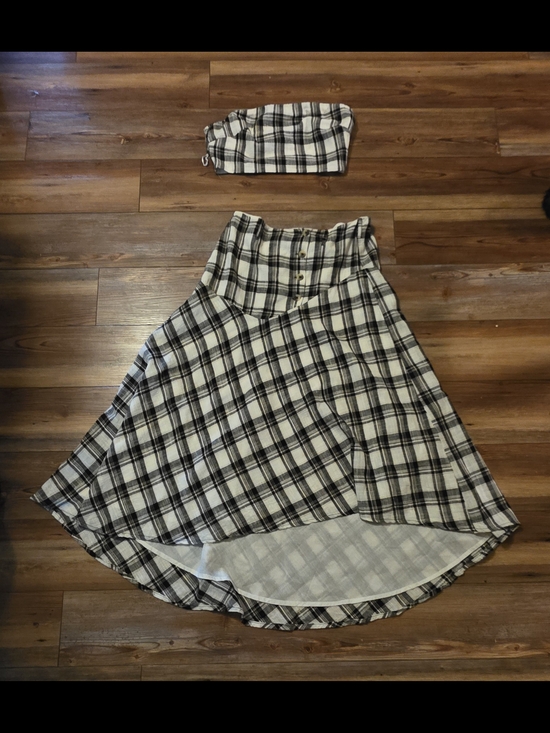 Free People Dresses & Skirts - Free People "After You" Plaid Two-Piece Set Skirt and Strapless Tube Top